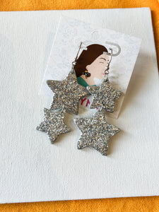 Earrings- Silver Stars