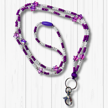 Purple & White Lanyard