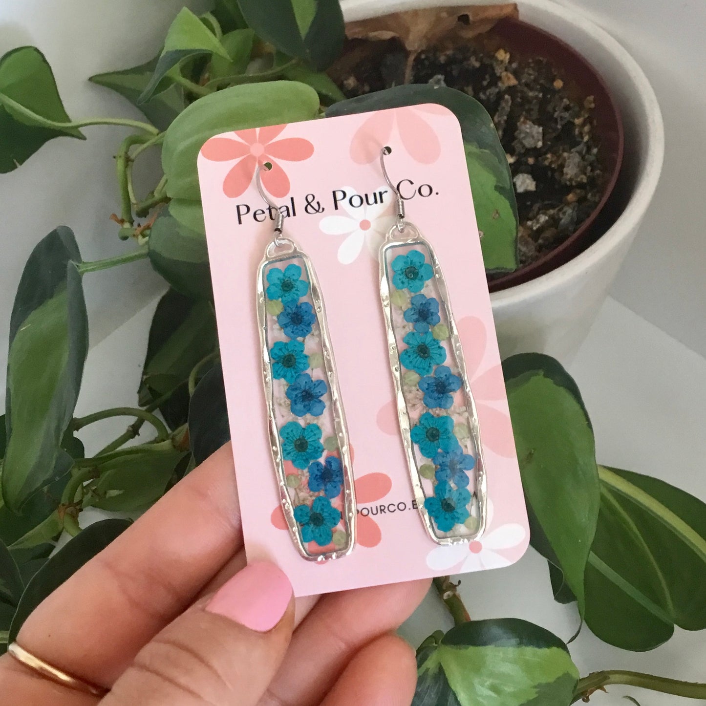 Real Flower Long Earring