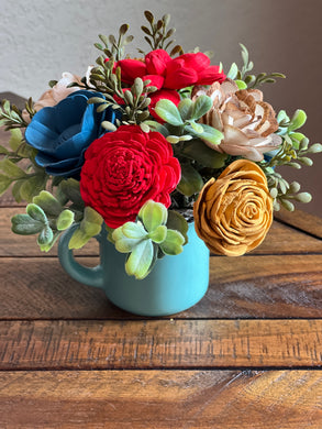 Sola wood flowers in small Cup