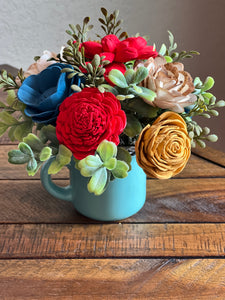 Sola wood flowers in small Cup