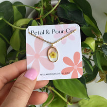 Real Flower Oval Necklace