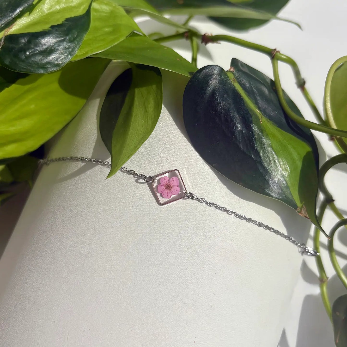 Real Flower Square Bracelet
