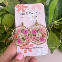 Real Flower Round Earring