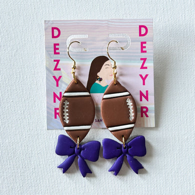 Earrings- Football and Bows