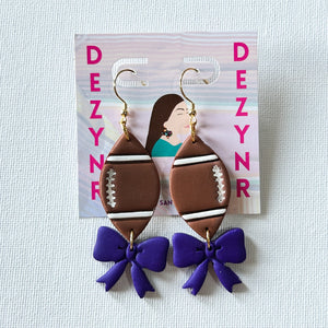 Earrings- Football and Bows