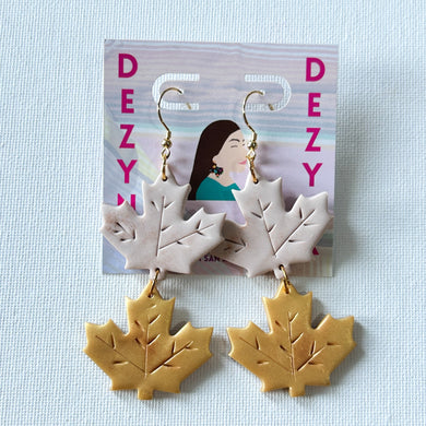 Earrings- Golden Maple leaves