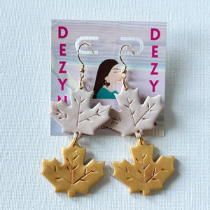 Earrings- Golden Maple leaves