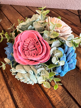 Sola Wood flowers in square ceramic container