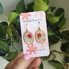 Real Flower Oval Earring
