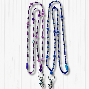 Purple & White Lanyard