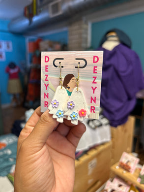 Earrings- Floral Ghosties
