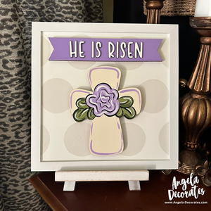 MINI {for tabletop frame} He Is Risen Banner