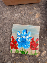 Mini Canvas Paintings & Easels- Texas wildflowers