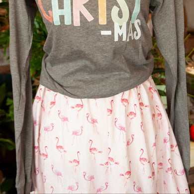 Women's Skirt- Flamingos