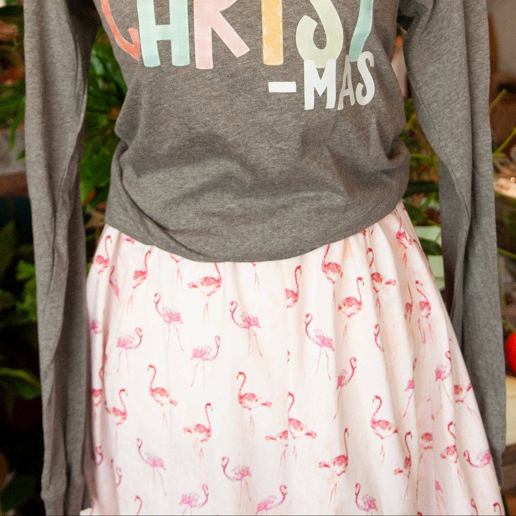 Women's Skirt- Flamingos