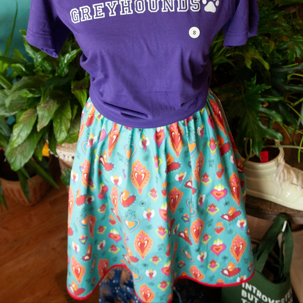 Women's Skirt- Flaming Hearts