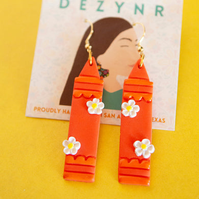 Earrings- Orange Crayons