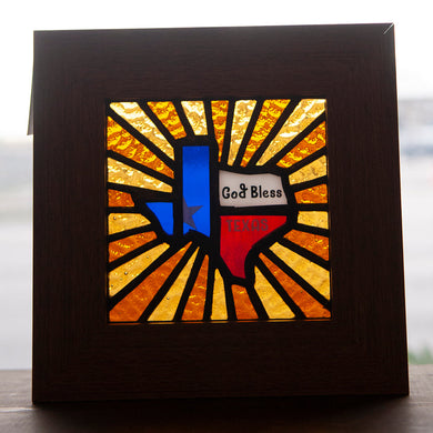 God Bless Texas small framed