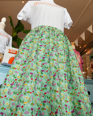 Women's Skirt Mushrooms & Flowers