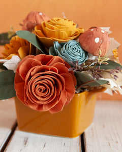 Sola wood flowers in ceramic container