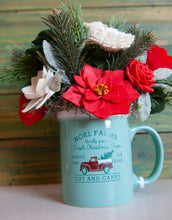 Sola Wood flowers in Christmas Mug