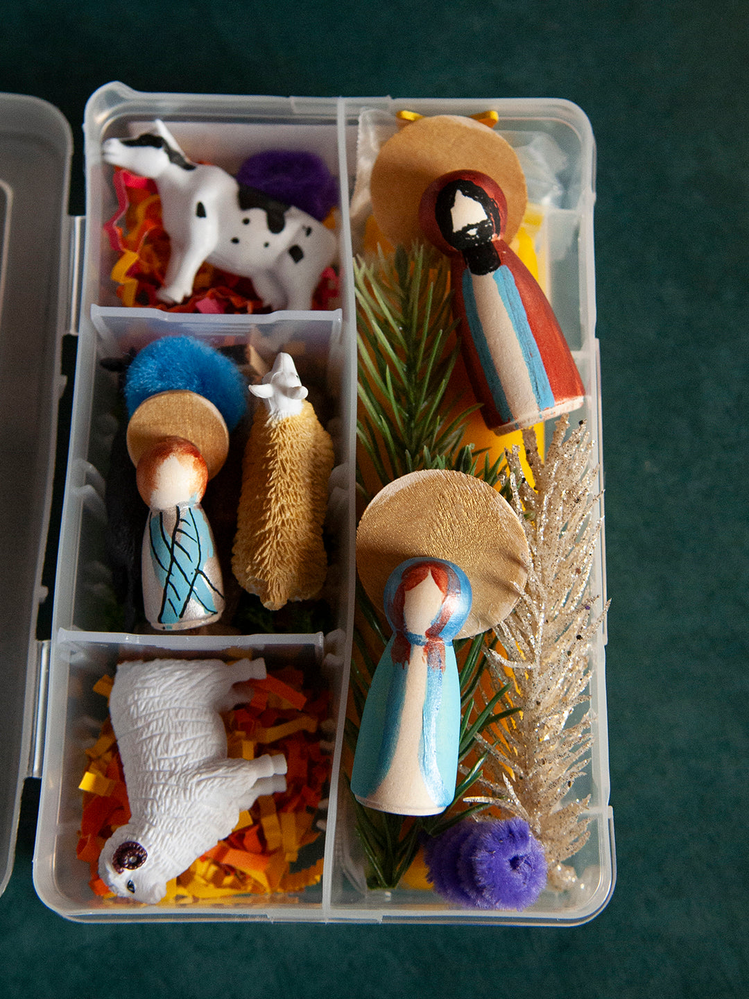 Sensory Box Mini- Nativity Set- Mary, Joseph, Jesus,