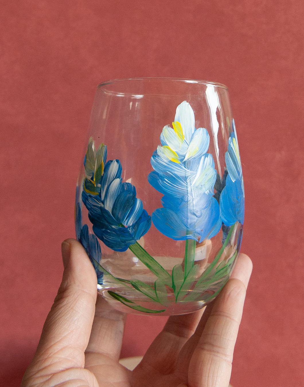 Wine Glasses- bluebonnets
