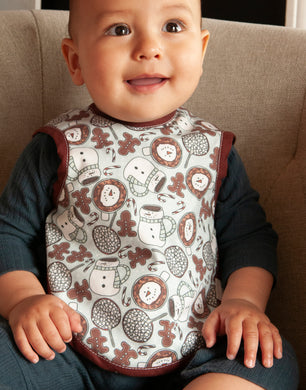 Bib Apron- Hot Cocoa Blue Brown - 2 sizes