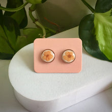 Real Flower Round Stud Earring
