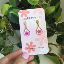 Real Flower Small Teardrop Earring