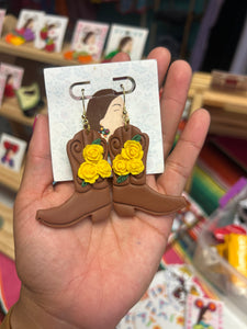 Earrings- Yellow Rose boots