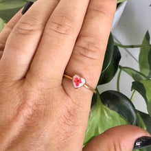 Real Flower Dainty Heart Ring