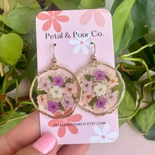 Real Flower Round Earring