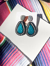 Earrings- Black Western with Turquoise