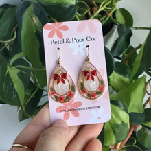 Real Flower Christmas Earrings