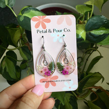 Real Flower Teardrop Dangle Earring
