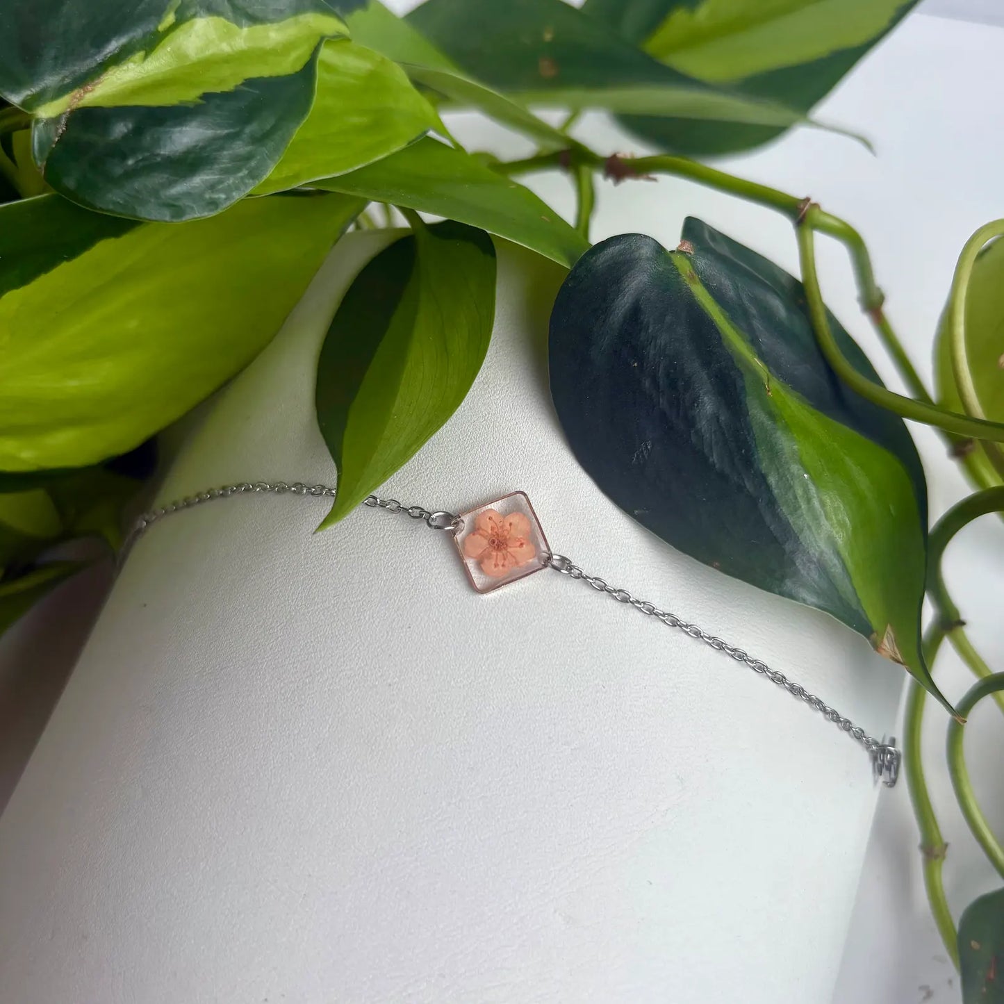 Real Flower Square Bracelet
