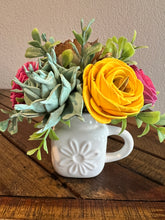 Sola wood flowers in small white ceramic cup with Flower