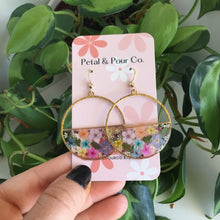 Real Flower 1/2 Round Earring