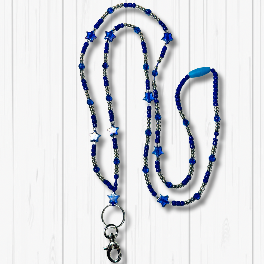 Blue & Silver Lanyard
