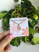 Real Flower Teardrop Necklace (Gold)