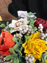 Faux pumpkin with Sola Wood Flowers