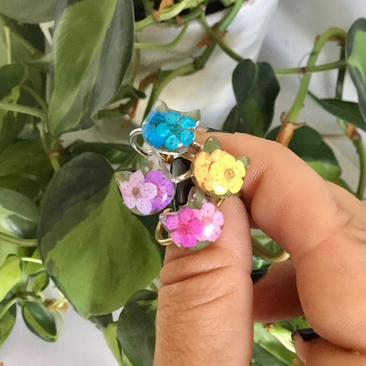 Real Flower Cat Ring