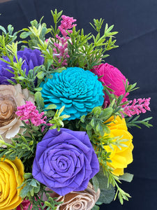Sola Wood flowers in wood planter