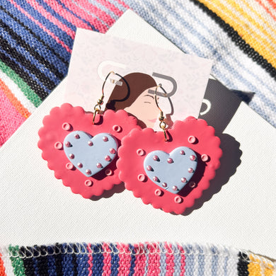 Earrings- Pink cake hearts