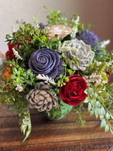 Large Sola Wood Floral arrangement in green ceramic container