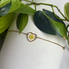 Real Flower Heart Bracelet
