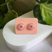 Real Flower Round Stud Earring