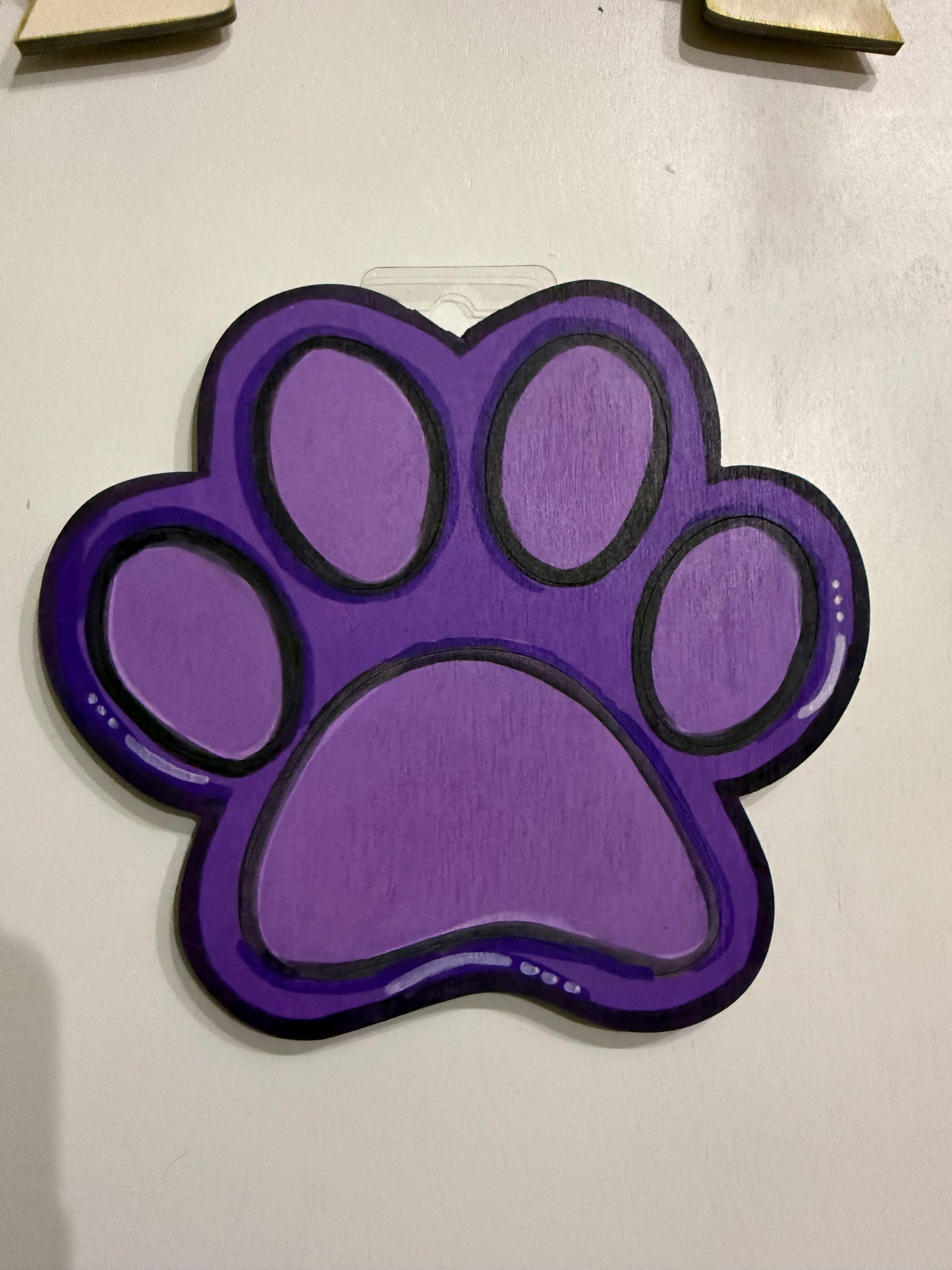 Attachments- Greyhound purple paw print